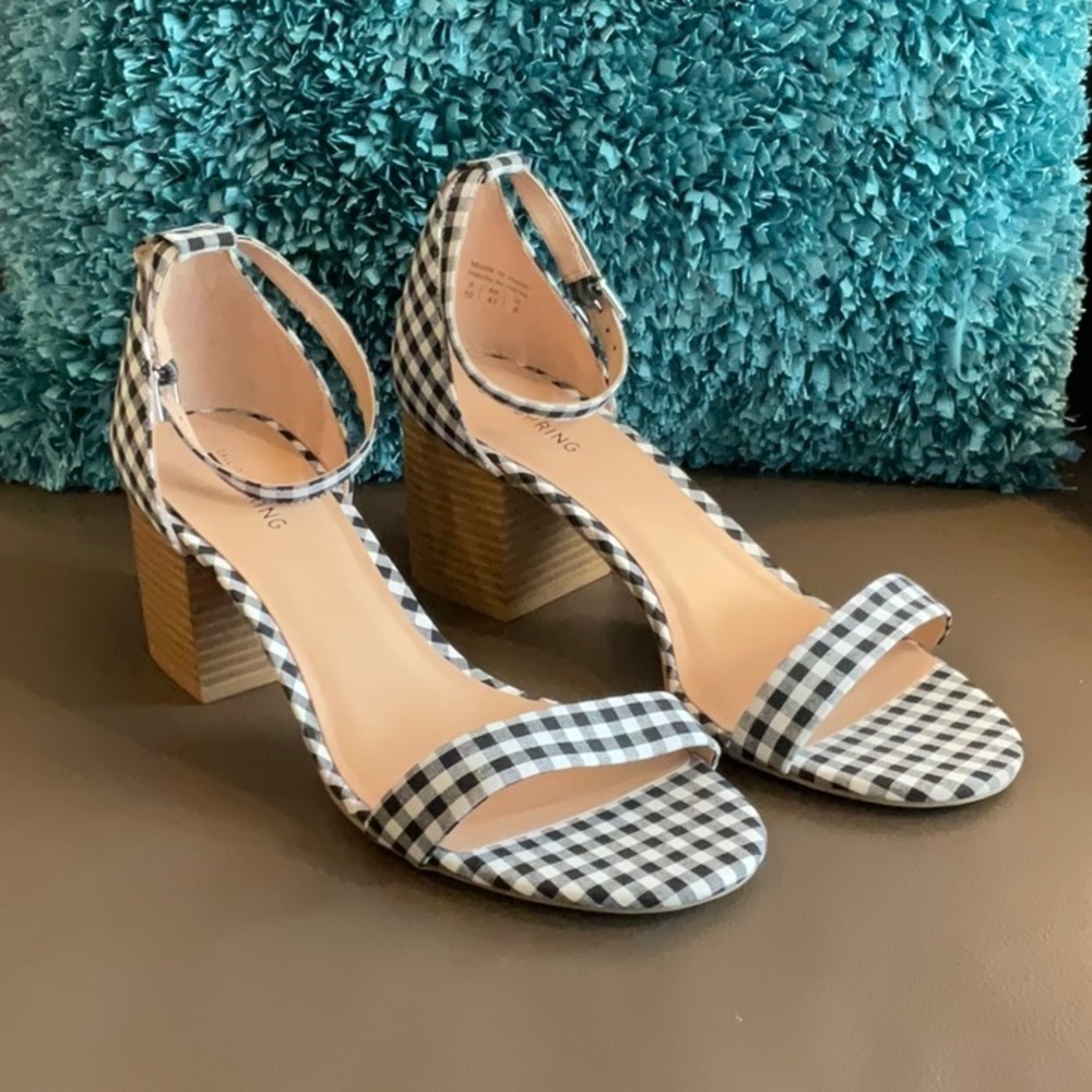 Call it Spring Black and white check heels